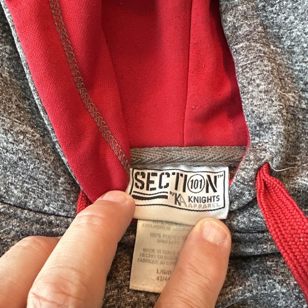 Indiana Hoosiers SEWN Gray SPELL OUT w LOGO KA Knights Apparel Section 101 Large - Picture 5 of 7